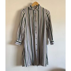 Tory Burch Striped Button-Up Shirt Dress see details in pics